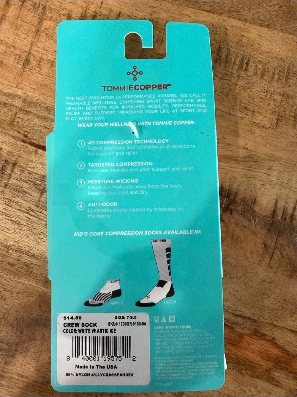 Girls White & Gray Compression Socks